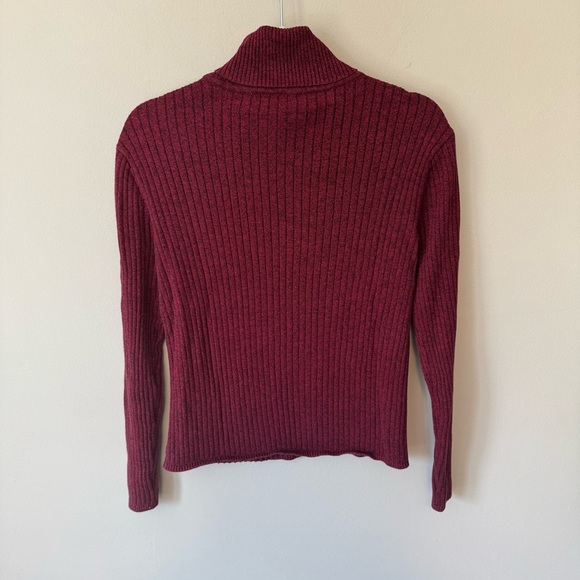 Vintage Talbots Heathered Red Size Medium Turtleneck Cotton - Picture 4 of 4
